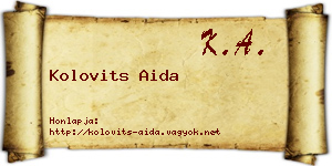 Kolovits Aida névjegykártya